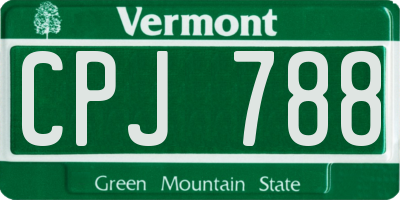 VT license plate CPJ788