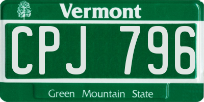 VT license plate CPJ796