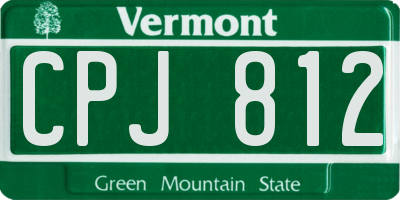 VT license plate CPJ812