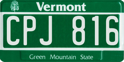 VT license plate CPJ816