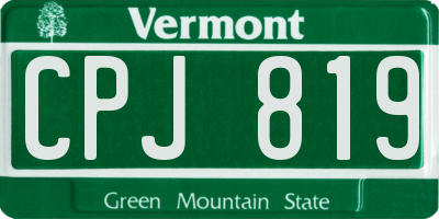VT license plate CPJ819