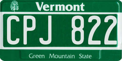 VT license plate CPJ822