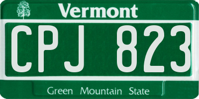VT license plate CPJ823