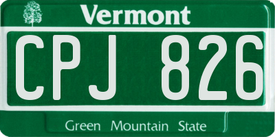 VT license plate CPJ826