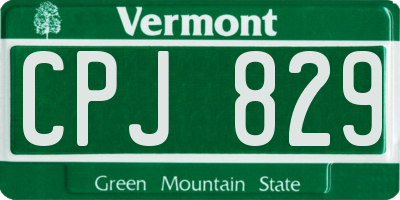 VT license plate CPJ829