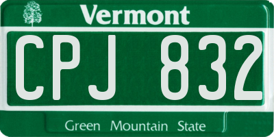 VT license plate CPJ832