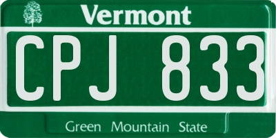 VT license plate CPJ833
