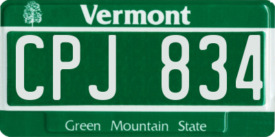 VT license plate CPJ834