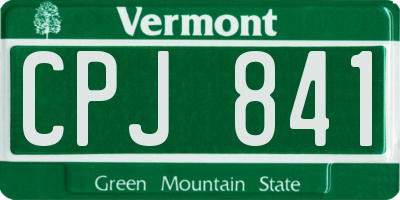 VT license plate CPJ841