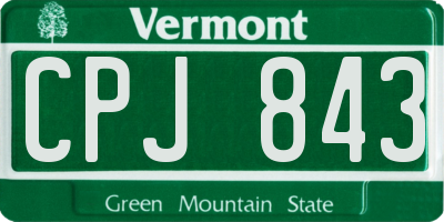 VT license plate CPJ843