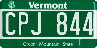 VT license plate CPJ844
