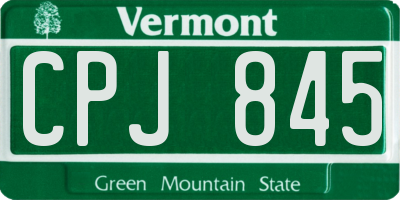 VT license plate CPJ845
