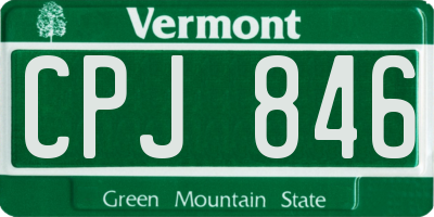 VT license plate CPJ846