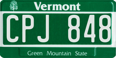 VT license plate CPJ848