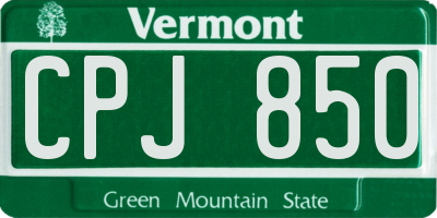 VT license plate CPJ850
