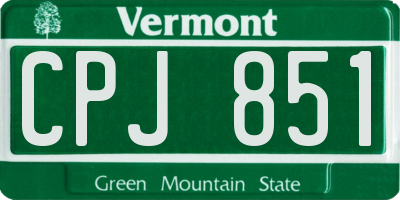 VT license plate CPJ851