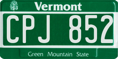 VT license plate CPJ852