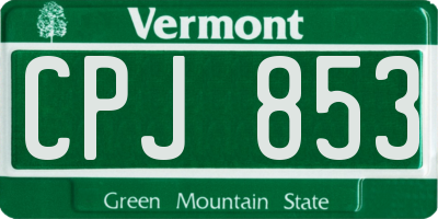 VT license plate CPJ853