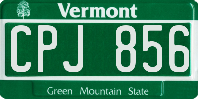VT license plate CPJ856