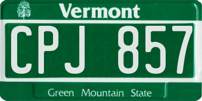 VT license plate CPJ857