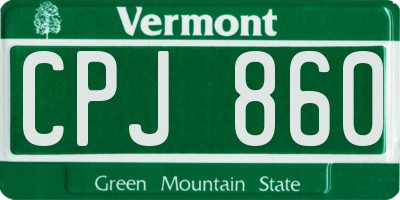 VT license plate CPJ860