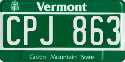 VT license plate CPJ863