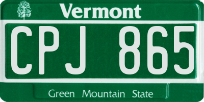 VT license plate CPJ865