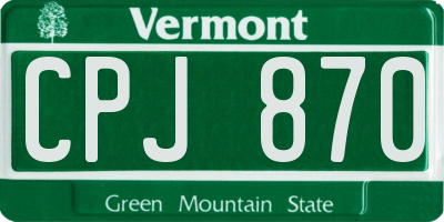 VT license plate CPJ870
