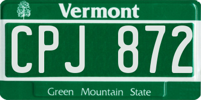 VT license plate CPJ872