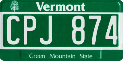 VT license plate CPJ874