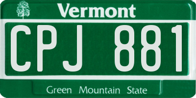 VT license plate CPJ881