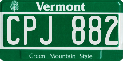VT license plate CPJ882