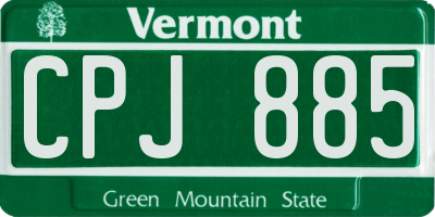 VT license plate CPJ885