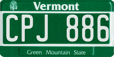 VT license plate CPJ886