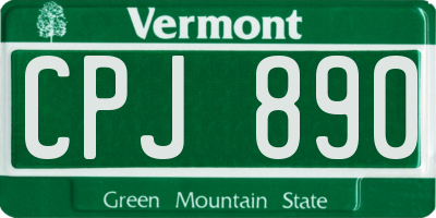 VT license plate CPJ890