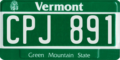 VT license plate CPJ891