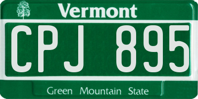 VT license plate CPJ895