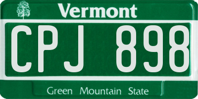 VT license plate CPJ898