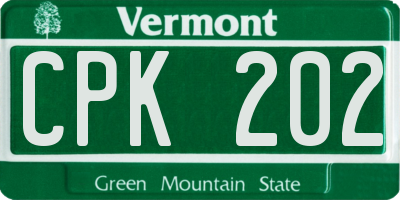 VT license plate CPK202