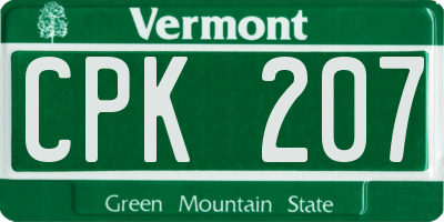 VT license plate CPK207