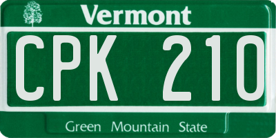 VT license plate CPK210