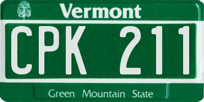 VT license plate CPK211