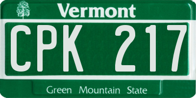 VT license plate CPK217