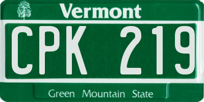 VT license plate CPK219