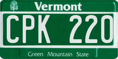 VT license plate CPK220