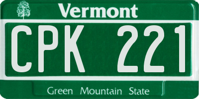 VT license plate CPK221