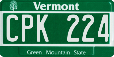 VT license plate CPK224