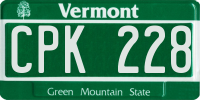 VT license plate CPK228