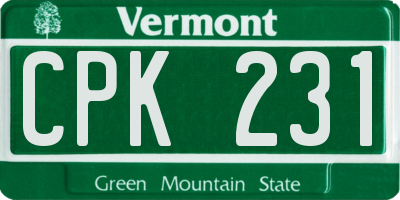 VT license plate CPK231