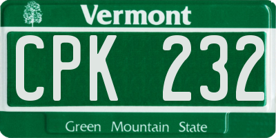 VT license plate CPK232